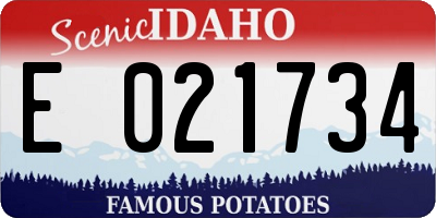 ID license plate E021734