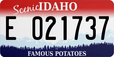 ID license plate E021737