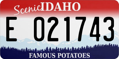ID license plate E021743