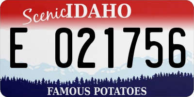 ID license plate E021756