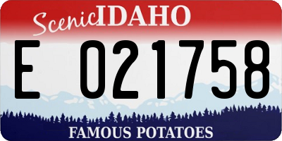 ID license plate E021758