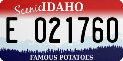 ID license plate E021760