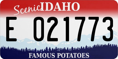 ID license plate E021773