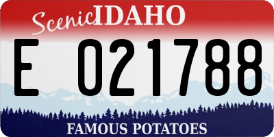 ID license plate E021788