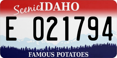 ID license plate E021794