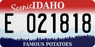 ID license plate E021818