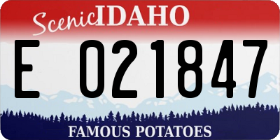 ID license plate E021847