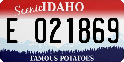 ID license plate E021869