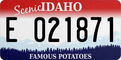 ID license plate E021871