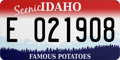 ID license plate E021908
