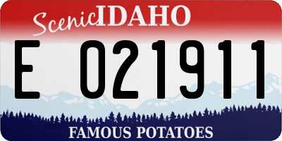 ID license plate E021911