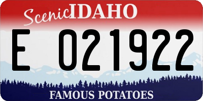 ID license plate E021922
