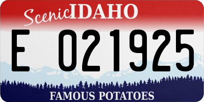 ID license plate E021925
