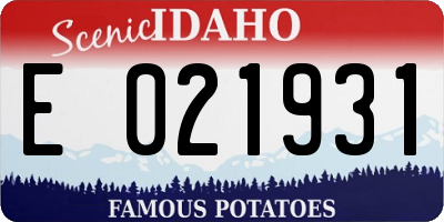 ID license plate E021931