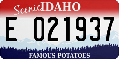 ID license plate E021937