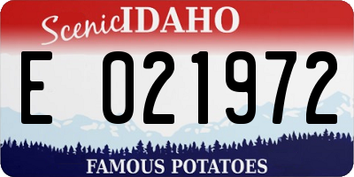 ID license plate E021972