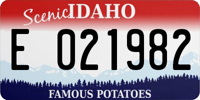 ID license plate E021982