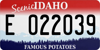 ID license plate E022039