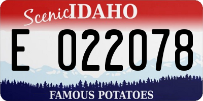 ID license plate E022078