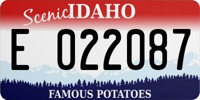 ID license plate E022087