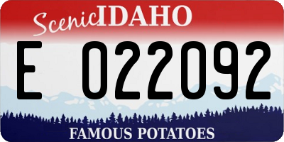 ID license plate E022092