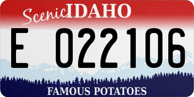 ID license plate E022106