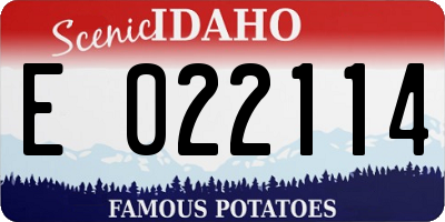 ID license plate E022114