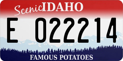 ID license plate E022214