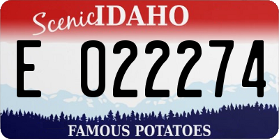 ID license plate E022274