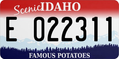 ID license plate E022311