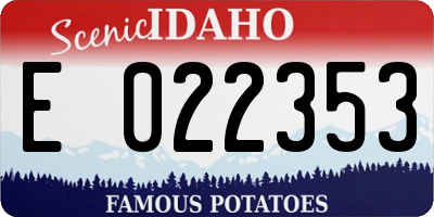 ID license plate E022353