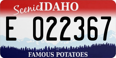 ID license plate E022367