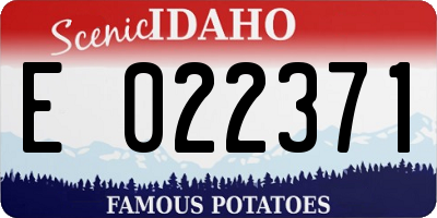 ID license plate E022371