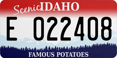 ID license plate E022408