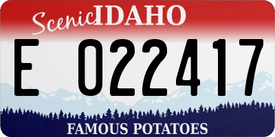 ID license plate E022417