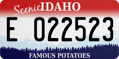 ID license plate E022523