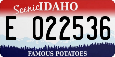 ID license plate E022536