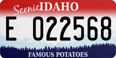 ID license plate E022568
