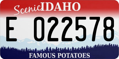 ID license plate E022578