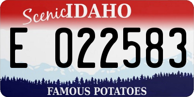 ID license plate E022583