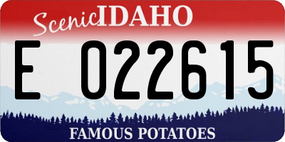 ID license plate E022615