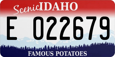 ID license plate E022679