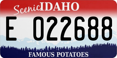 ID license plate E022688