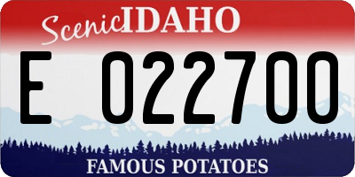 ID license plate E022700