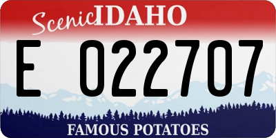 ID license plate E022707