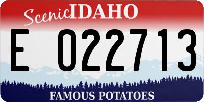 ID license plate E022713