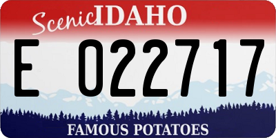 ID license plate E022717