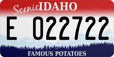 ID license plate E022722