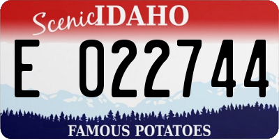 ID license plate E022744