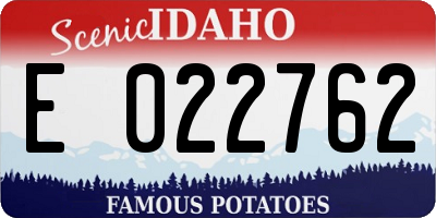 ID license plate E022762